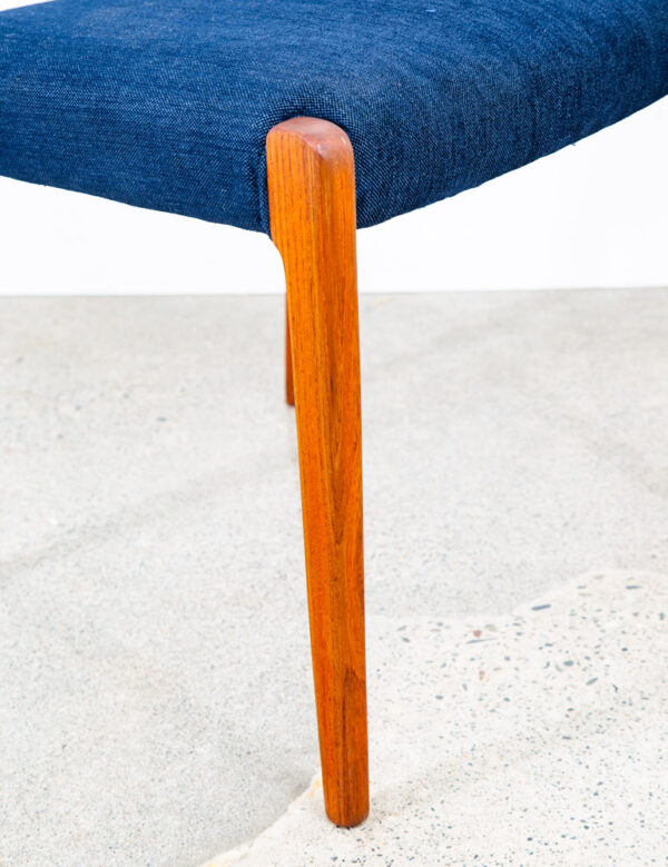 Mid Century Danish Modern Dining Chair Niels J.L Moller #71 Teak Dk Blue Denmark - Image 9