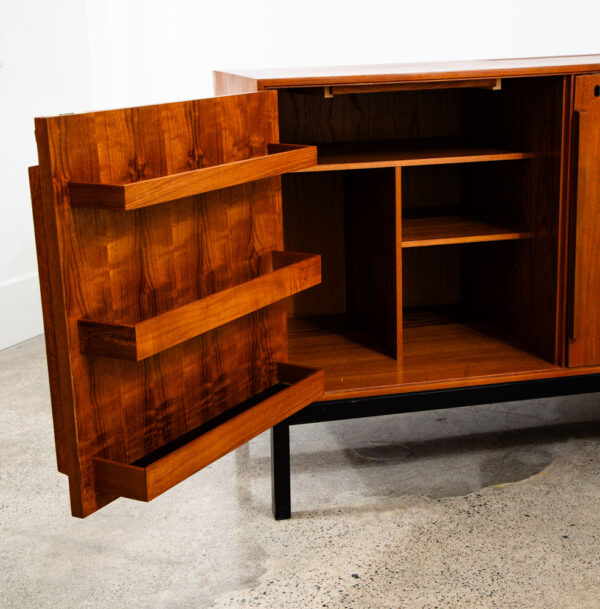 Mid Century Modern Compact Credenza Cabinet Refrigerator Storage Silkeborg Lock - Image 5