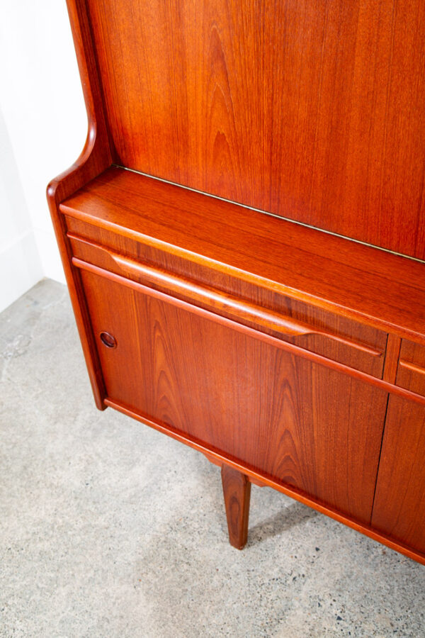 Mid Century Danish Modern Credenza Sideboard Bar Desk Teak Drawers Denmark Mcm - Image 9