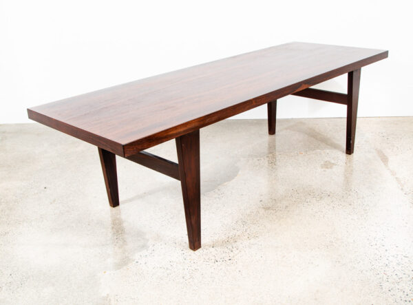 Mid Century Danish Modern Coffee Table Rosewood Mcm Vintage Denmark 66 in Mcm - Image 5