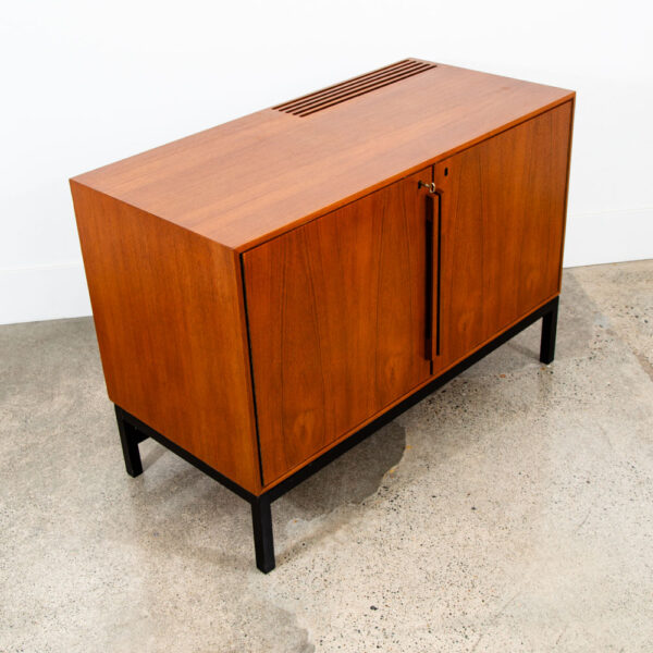 Mid Century Modern Compact Credenza Cabinet Refrigerator Storage Silkeborg Lock - Image 11