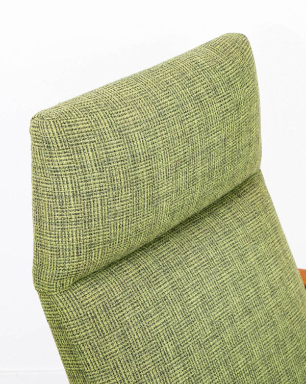 Mid Century Danish Modern Lounge Chair Armchair Green Arms Mcm Denmark Highback - Image 9