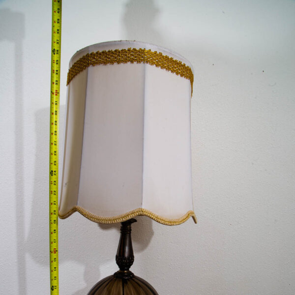 Mid Century Modern Smoke Glass Desk Lamp Textured Body with Metal Base - Image 11
