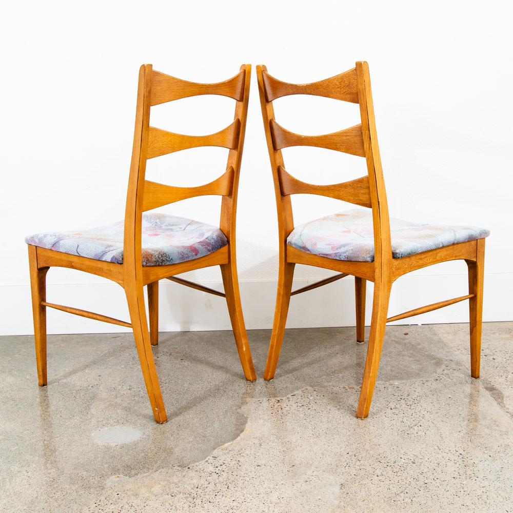 Mid Century Modern Dining Chairs Set 6 Lane Rhythm Ladder Back Bowtie Vintage NM - Image 7