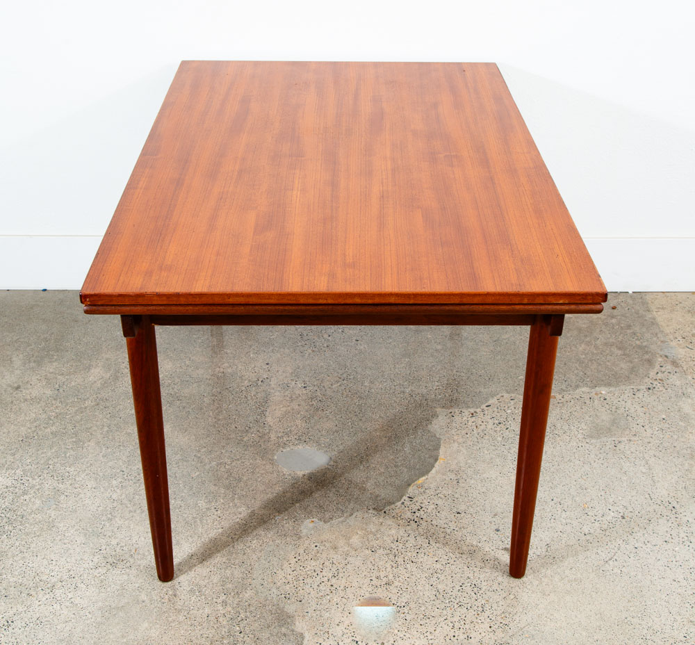 Mid Century Denmark Modern Dining Table Rectangle Teak Draw Leaf Extension x2 - Image 9