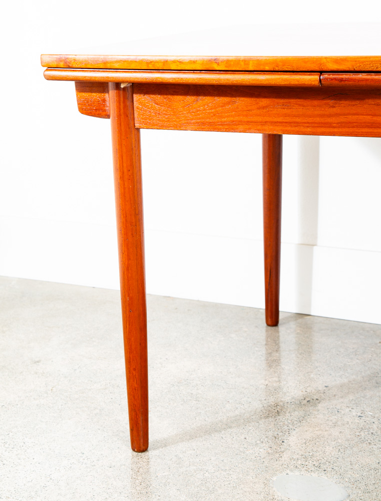Mid Century Denmark Modern Dining Table Rectangle Teak Draw Leaf Extension x2 - Image 12