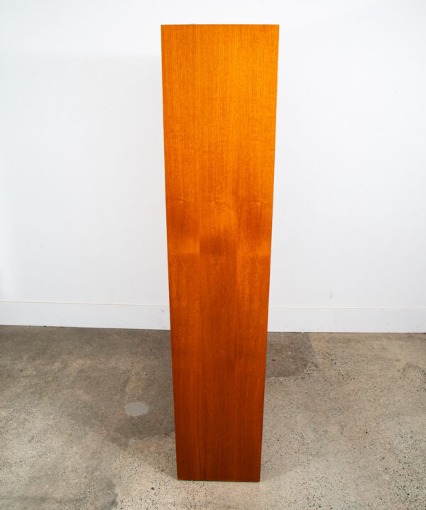 Mid Century Danish Modern Credenza Bookshelf Cabinet Teak Shelves Sliding Doors - Image 3