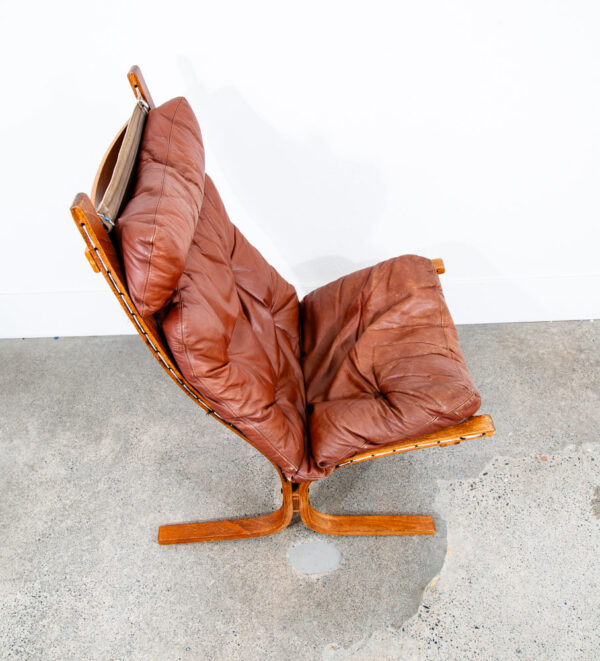 Mid Century Danish Modern Lounge Chair Red Leather Siesta Relling Westnofa Mcm - Image 7