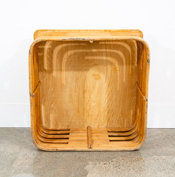 Mid Century Modern Coffee Table Square Bamboo Paul Frankl Rattan Oak Refinished - Image 5