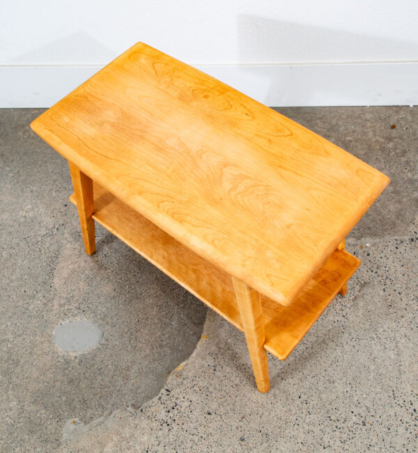 Mid Century Modern Coffee Table Heywood Wakefield Blonde Wood Birch Maple Shelf - Image 4