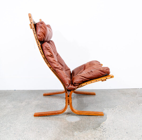 Mid Century Danish Modern Lounge Chair Red Leather Siesta Relling Westnofa Mcm - Image 2