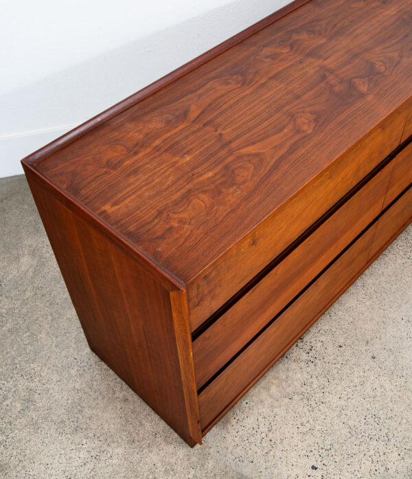 Mid Century Modern Credenza Dresser 6 Drawer Dillingham Walnut Vintage Mcm Mint - Image 9