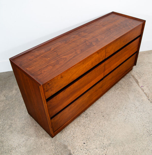 Mid Century Modern Credenza Dresser 6 Drawer Dillingham Walnut Vintage Mcm Mint - Image 5