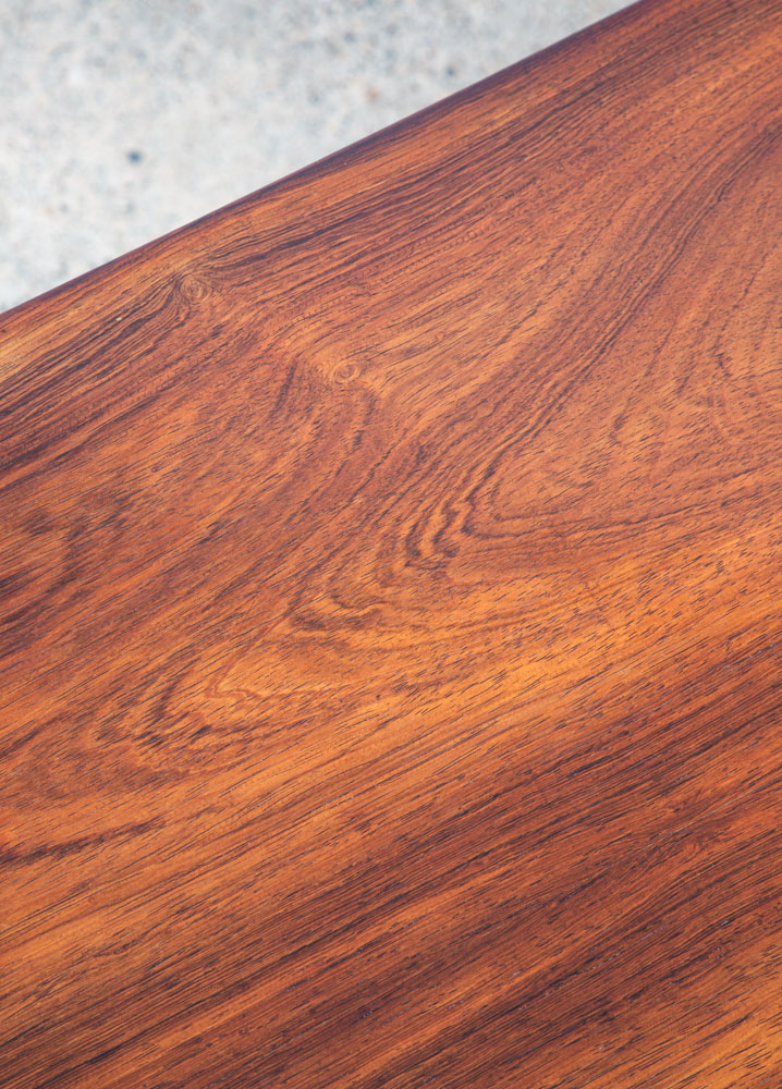 Mid Century Danish Modern Coffee Table Rosewood Mcm Vintage Surfboard 55 in Mcm - Image 11