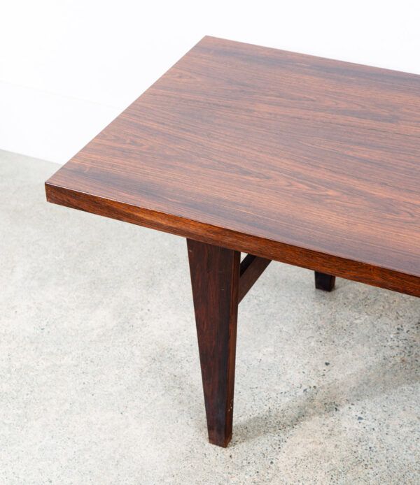 Mid Century Danish Modern Coffee Table Rosewood Mcm Vintage Denmark 66 in Mcm - Image 11