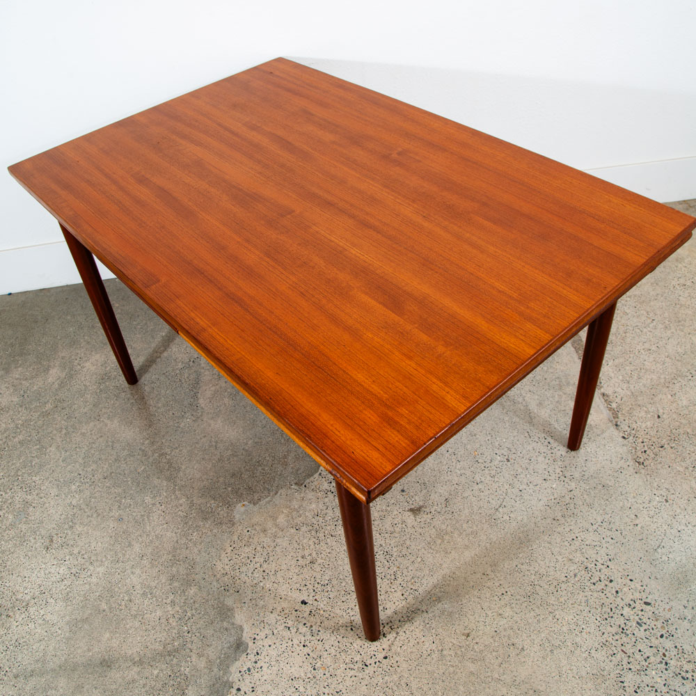 Mid Century Denmark Modern Dining Table Rectangle Teak Draw Leaf Extension x2 - Image 2