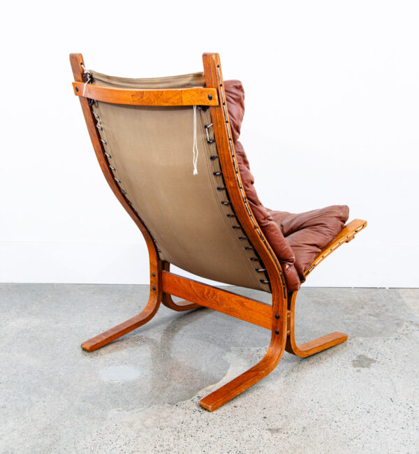 Mid Century Danish Modern Lounge Chair Red Leather Siesta Relling Westnofa Mcm - Image 4