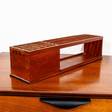 Mid Century Modern Vintage Danish Teak Wood Desk Organizer Storage Offices Mail