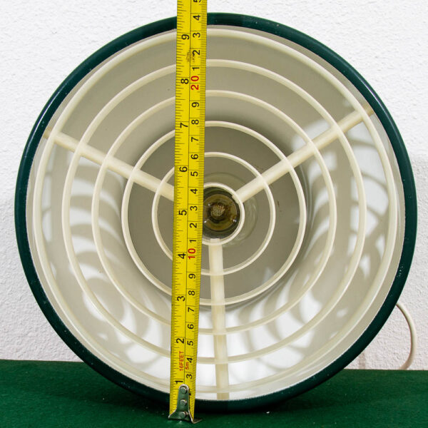 Mid Century Modern Lyskær Danish Green Hanging Pendant White Plastic Grid Metal - Image 10