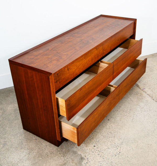 Mid Century Modern Credenza Dresser 6 Drawer Dillingham Walnut Vintage Mcm Mint - Image 6