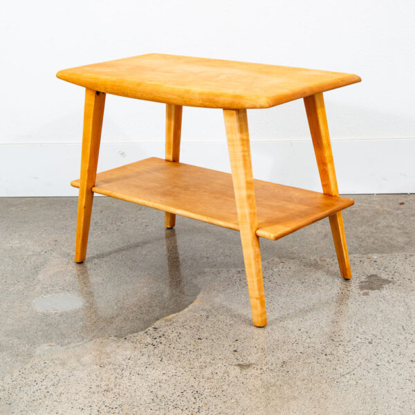 Mid Century Modern Coffee Table Heywood Wakefield Blonde Wood Birch Maple Shelf - Image 3