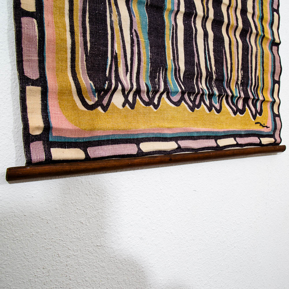 Mid Century Modern Wall Hanging Expressionist Female Figures Original Signed Art - Image 6