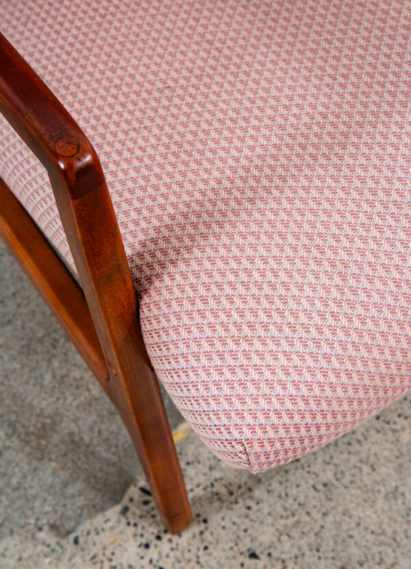 Mid Century Danish Modern Lounge Chairs Set 2 Salmon Pink Peach Armchairs Mcm - Image 11