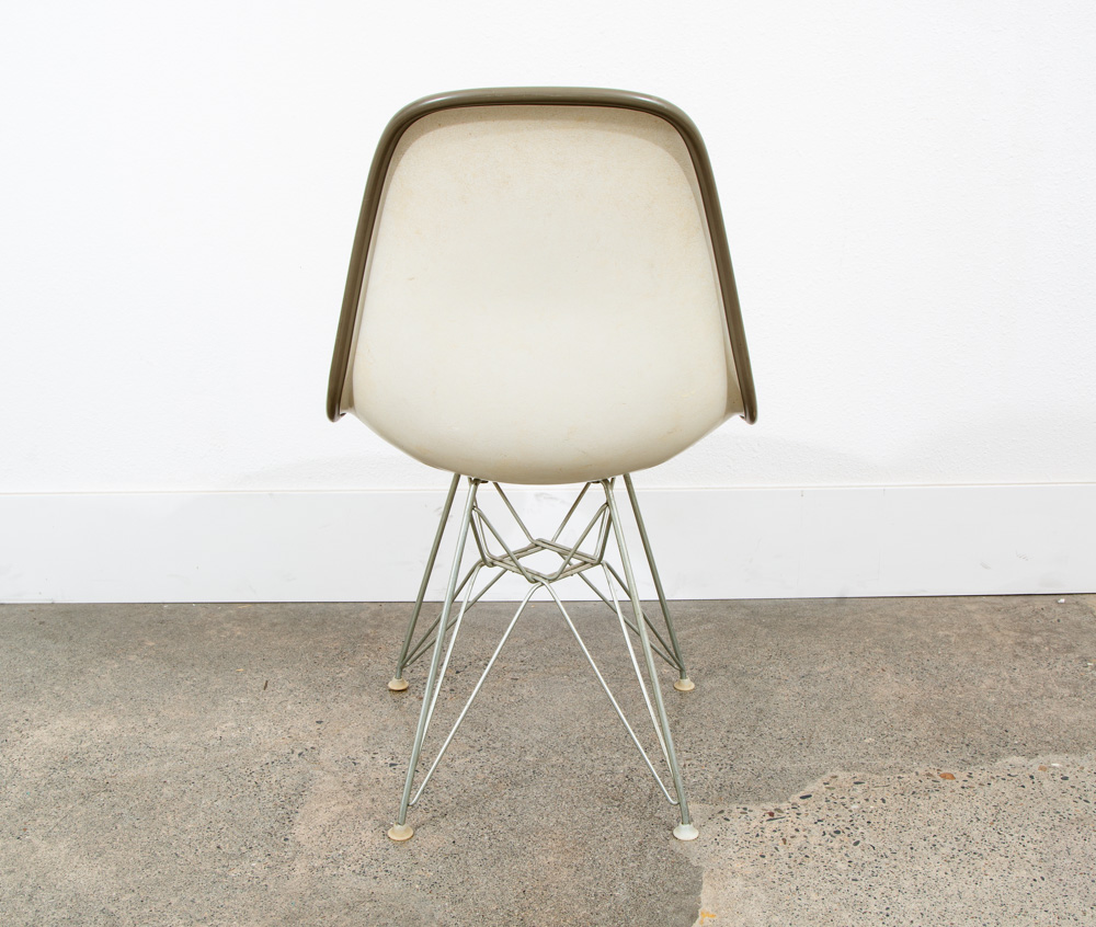 Mid Century Modern Side Chair Fiberglass Shell Orange Herman Miller Girard Tweed - Image 5