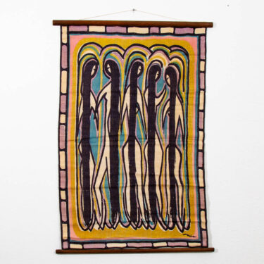 Mid Century Modern Wall Hanging Expressionist Female Figures Original Signed Art