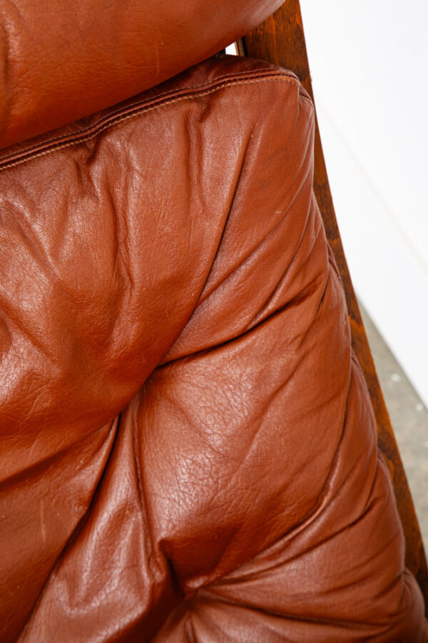 Mid Century Danish Modern Lounge Chair Red Leather Siesta Relling Westnofa Mcm - Image 9