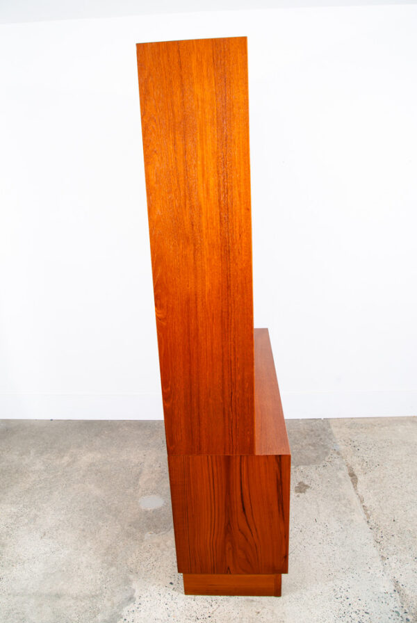 Mid Century Danish Modern Credenza Bookshelf Cabinet Teak Shelves Poul Hundevad - Image 3
