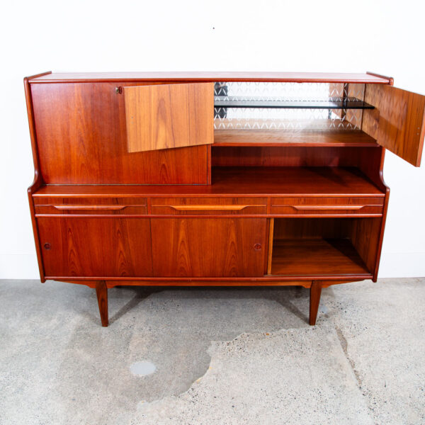 Mid Century Danish Modern Credenza Sideboard Bar Desk Teak Drawers Denmark Mcm - Image 6