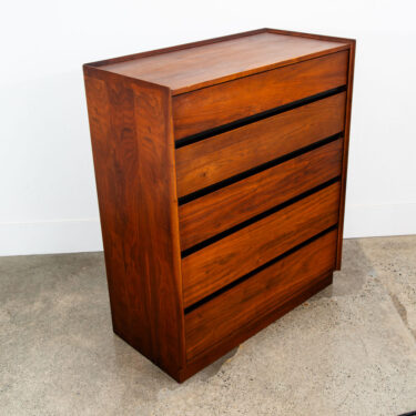 Mid Century Modern Highboy Dresser 5 Drawer Dillingham Walnut Vintage Mcm Mint