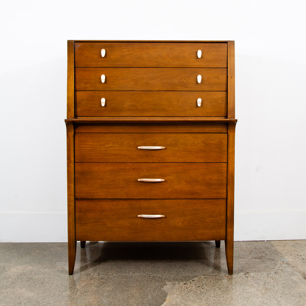 Mid Century Modern Dresser Highboy Profile Drexel John Van Koert Mcm 5 Drawers - Image 2