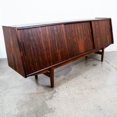 Mid Century Danish Modern Credenza Rosewood Sideboard Sliding Bar Drawers Doors