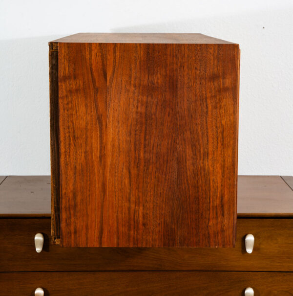 Mid Century Modern Wall Unit Cabinet Walnut Mobler Sliding Doors Mcm Germany - Image 3