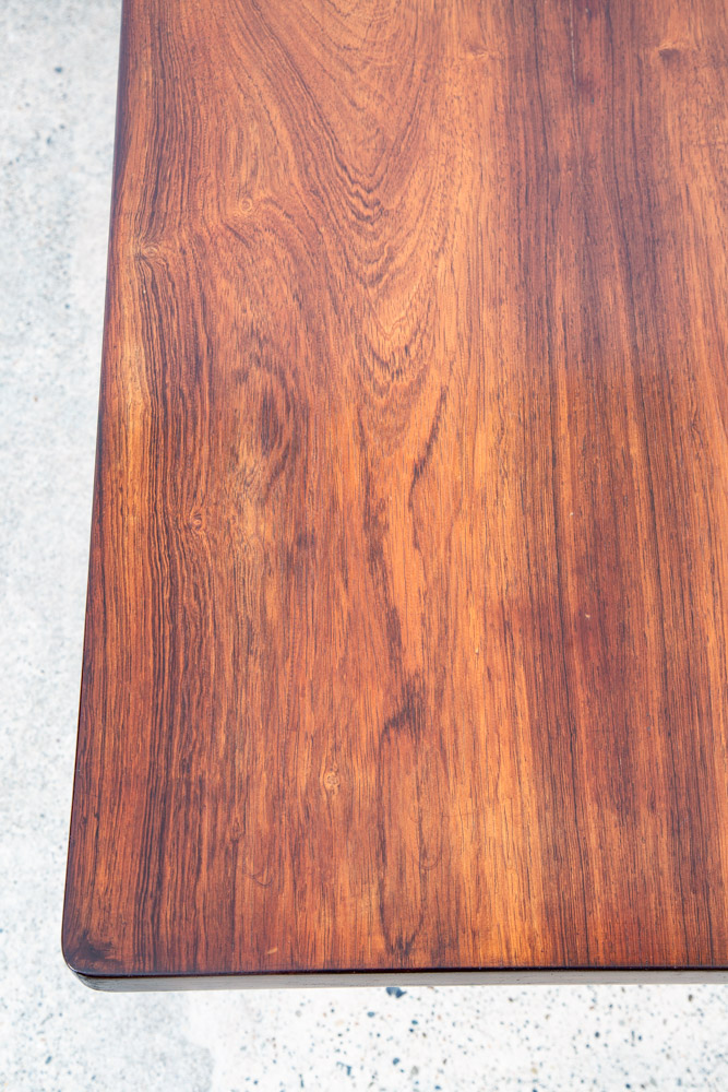 Mid Century Danish Modern Coffee Table Rosewood Mcm Vintage Surfboard 55 in Mcm - Image 8