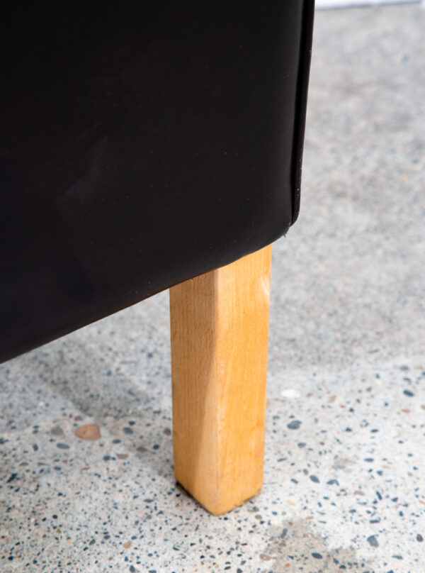 Mid Century Danish Modern Lounge Chair Black Leather White Oak Arm Denmark Mcm - Image 9