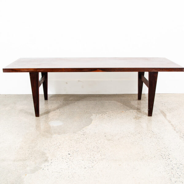 Mid Century Danish Modern Coffee Table Rosewood Mcm Vintage Denmark 66 in Mcm - Image 4