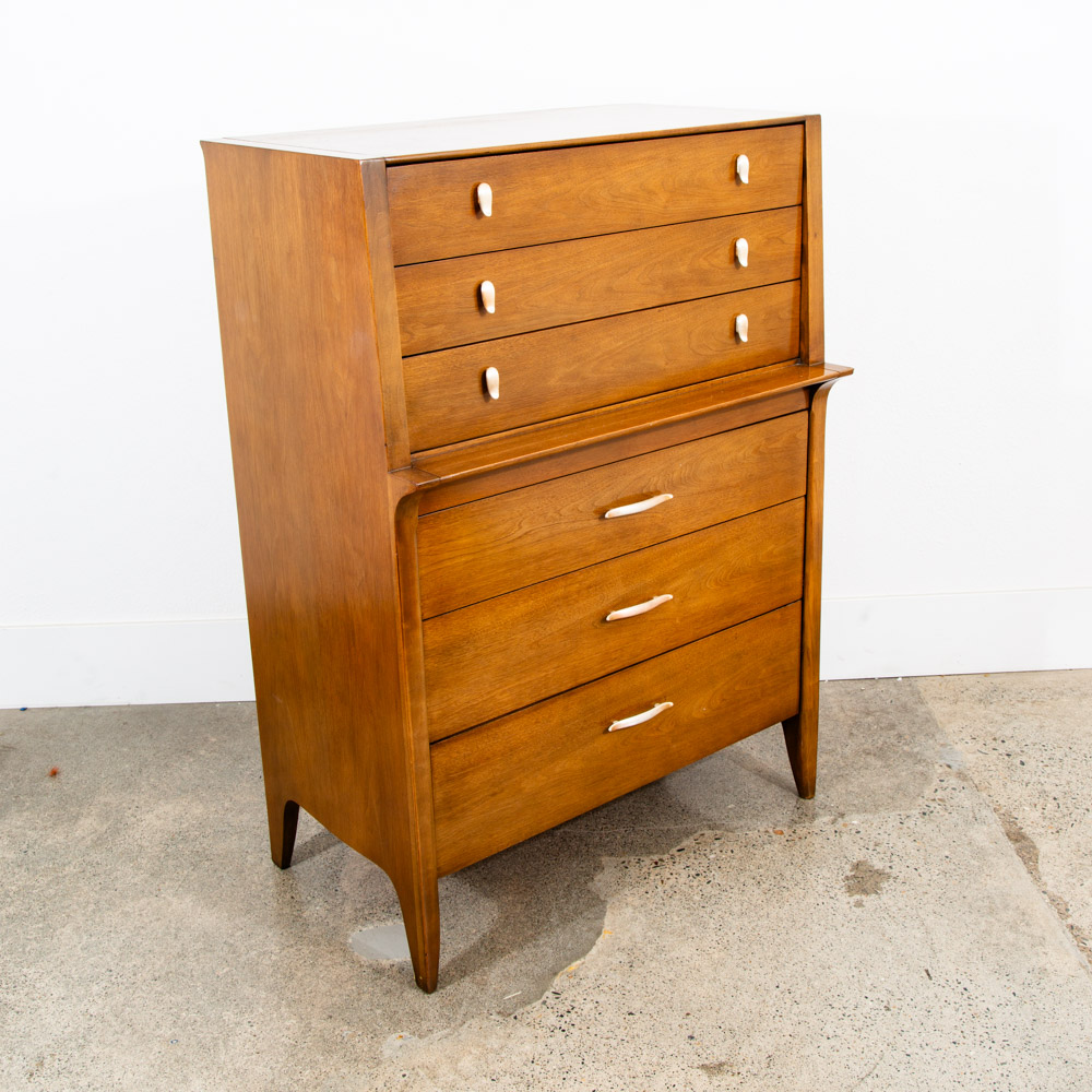 Mid Century Modern Dresser Highboy Profile Drexel John Van Koert Mcm 5 Drawers