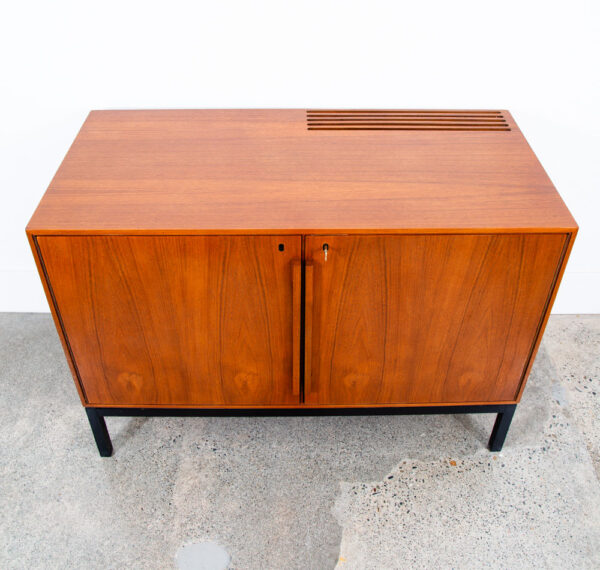 Mid Century Modern Compact Credenza Cabinet Refrigerator Storage Silkeborg Lock - Image 9
