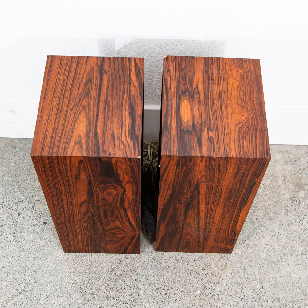 Mid Century Danish Modern Speakers Set Brazilian Rosewood Compact Vintage Hifi - Image 3