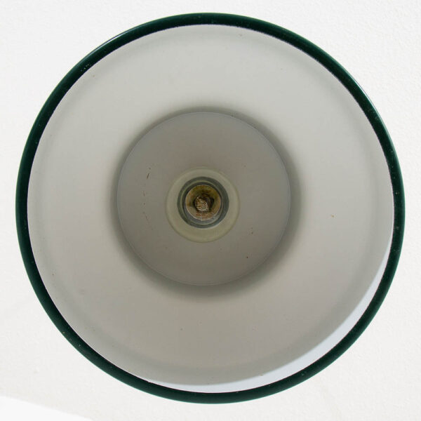 Mid Century Modern Lyskær Danish Green Hanging Pendant White Plastic Grid Metal - Image 5