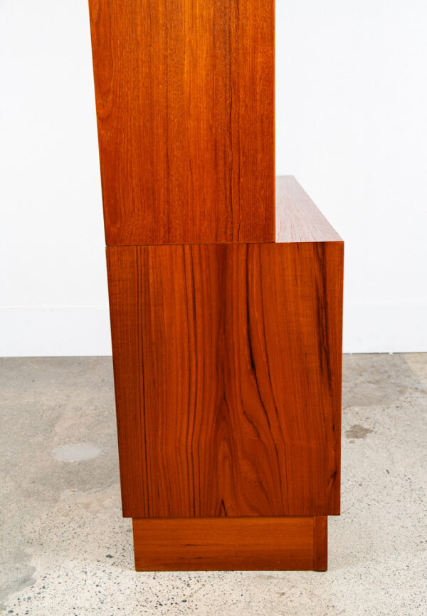 Mid Century Danish Modern Credenza Bookshelf Cabinet Teak Shelves Poul Hundevad - Image 4