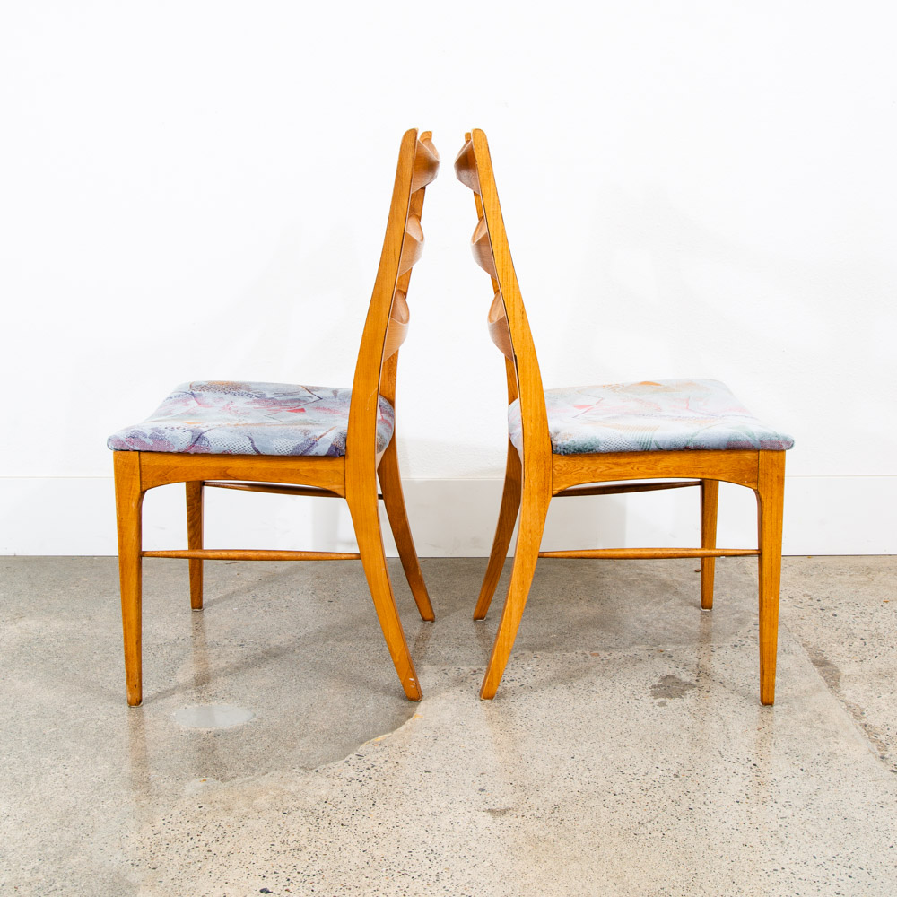 Mid Century Modern Dining Chairs Set 6 Lane Rhythm Ladder Back Bowtie Vintage NM - Image 8