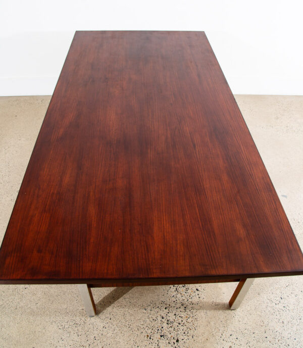 Mid Century Danish Modern Desk Executive Nipu Rosewood Metal 4 Drawer File Mcm - Image 12