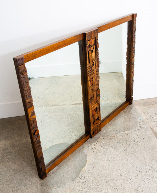 Mid Century Modern Mirror Wall Hanging Lane Mosaic Pueblo Bathroom Brutalist Mcm - Image 2