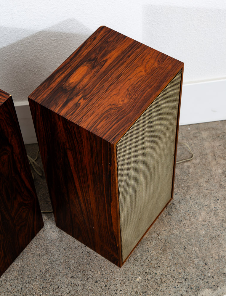 Mid Century Danish Modern Speakers Set Brazilian Rosewood Compact Vintage Hifi - Image 6