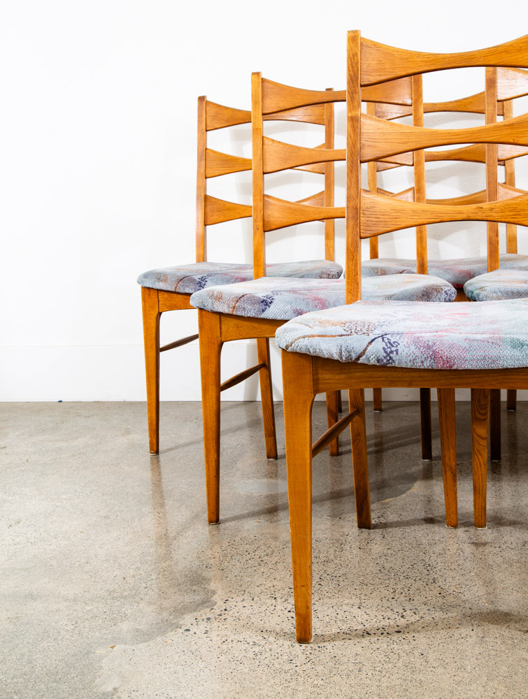 Mid Century Modern Dining Chairs Set 6 Lane Rhythm Ladder Back Bowtie Vintage NM - Image 10