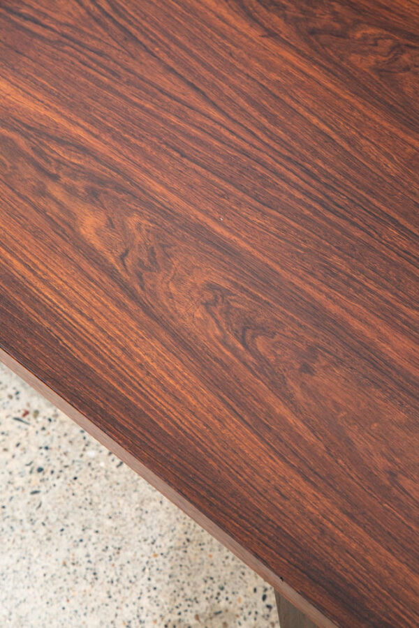 Mid Century Danish Modern Coffee Table Rosewood Mcm Vintage Denmark 66 in Mcm - Image 9